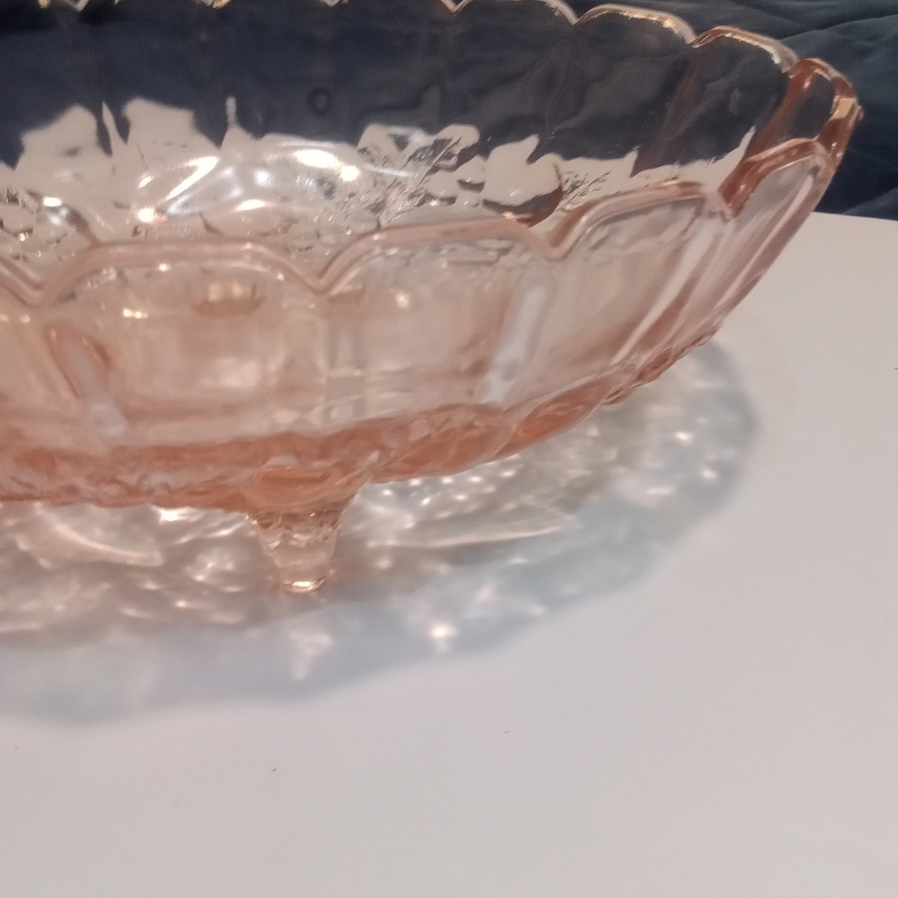 Vintage pink center piece bowl - Picture 6 of 7